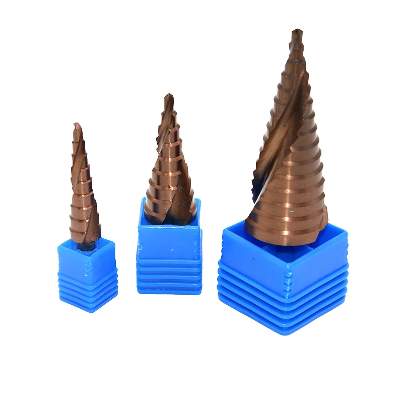 ดอกสว่านเจาะรูแบบขั้นบันได ขนาด 4-12/4-20/4-32 มม. เกลียวหกเหลี่ยม โคบอลต์ผสม M35 สำหรับเครื่องมือไฟฟ้า อุปกรณ์เสริมเครื่องมือไฟฟ้า
