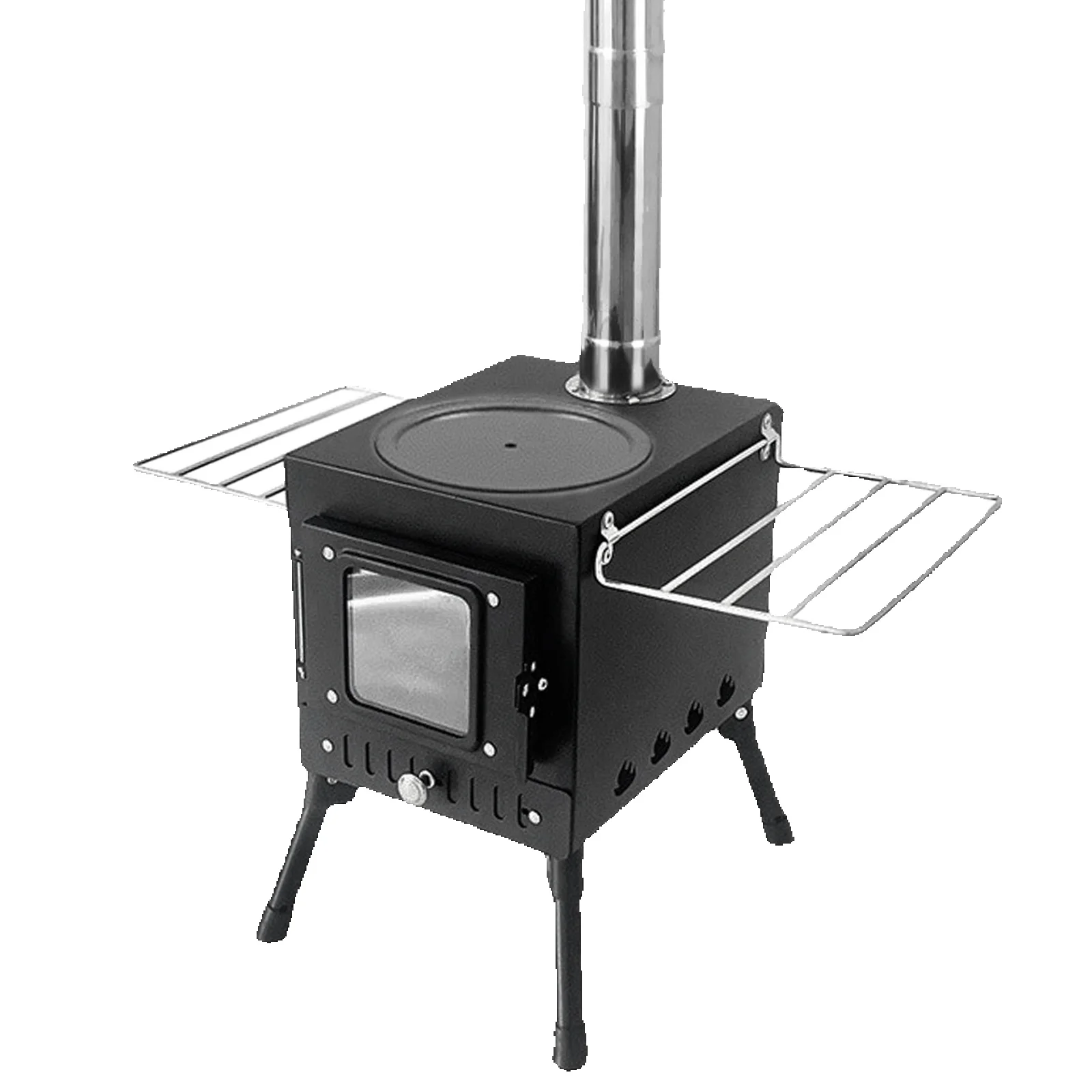 Poêle à bois de Camping en plein air, en acier inoxydable, pliable, pour tente, four chauffant, brûleur à bois de chauffage pour la cuisine, pique-nique barbecue