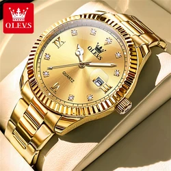 OLEVS Men's Watches Luxury Business Original Quartz Watch for Man Classic Log Type Wristwatch Waterproof Luminous 2024 New Reloj