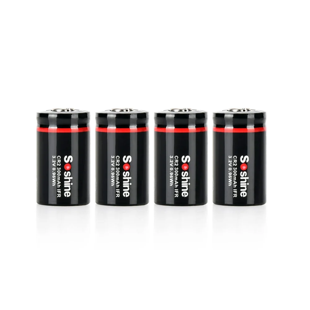 Soshine 3V 300mAh CR2 15266 IFR CR2 Rechargeable LiFePO4 Battery For LED Flashlights Headlamps Doorbell Batteries Digital Camera