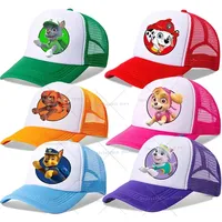Paw Patrols Chase Kids Baseball Cap Marshall Rubble Boy Peak Cap Cartoon Girl Skye Everest Mesh Cap Parent-child Summer Sunhat