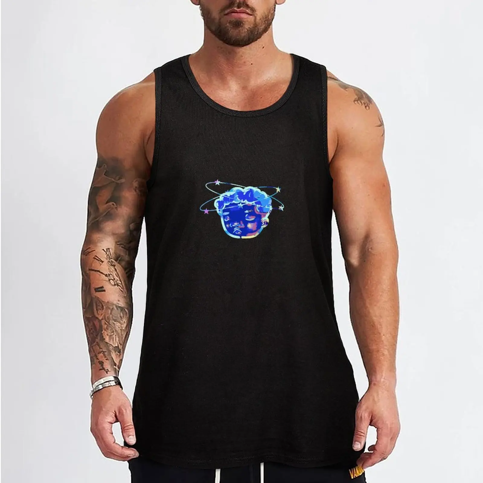 TOBI LOU-PARRISH BLUE Tank Top bodybuilding for men clothes for men summer gym clothing men Vest male