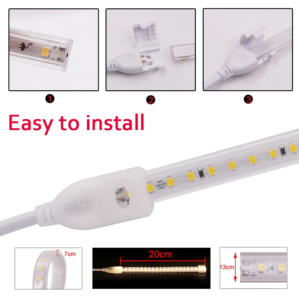 SMD 2835 LED Strip Light 20cm Cut 220V Outdoor Waterproof Flexible Led Ribbon 120leds/m Soft Light 220 V 1m 5m 10m 20m 50m 100m