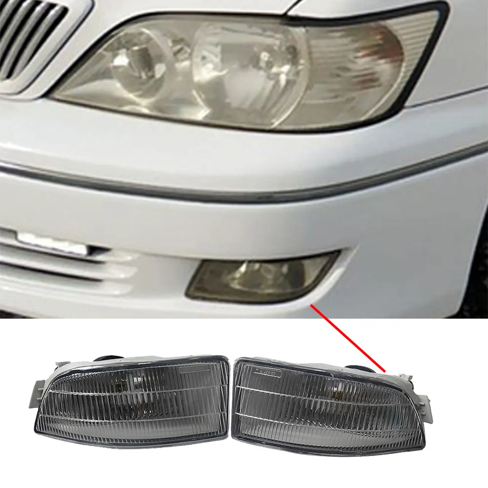 2Pcs  Car Front Bumper Light Fog lights For Toyota Vista Fog lamp 2000-2003 with Lamp Bulb