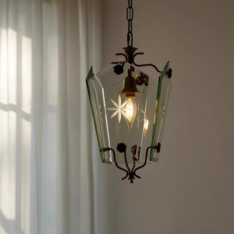 

Italian murano murano medieval glass petal chandelier American vintage bedroom living room corridor light