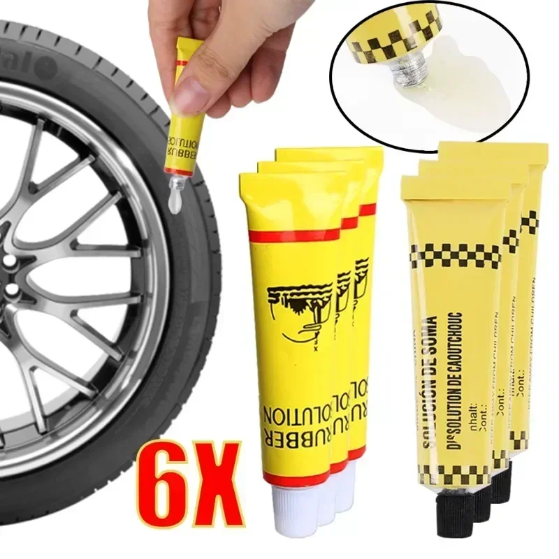 12/6g Universal Car Tire Repairing Glue Electric Vehicle Motorcycle Bicycle Wheel Tyre Adhesive Portable Inner Tube Repair Tool