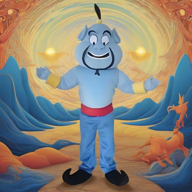Adulte Aladdin genie personnage de dessin animé Costume mascotte Costume déguisement fête d'anniversaire Animal carnaval Halloween célébration Pr