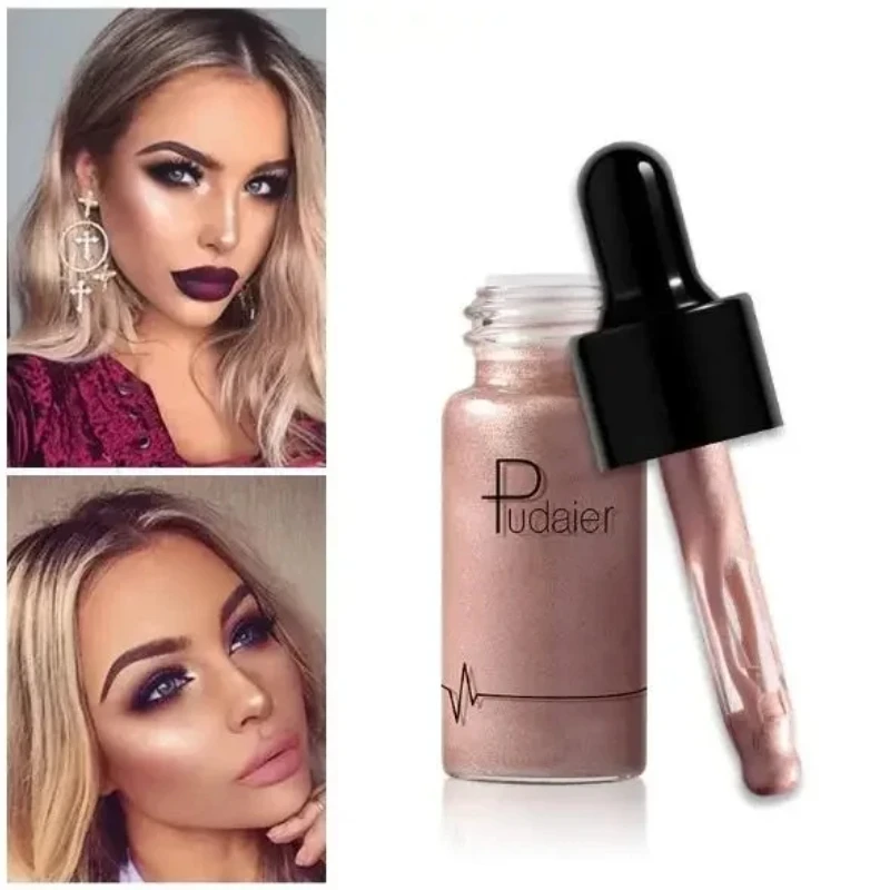 12 Color Liquid R Nude Contouring Face Brightener Glow Shimmer 3D Bronzer Highlighter Glitter Makeup Cream