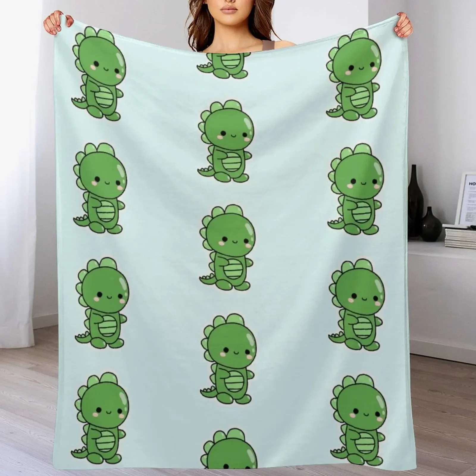 

Cute Kawaii Dinosaur Throw Blanket Soft Warm Blanket Gift for Men Women Adults