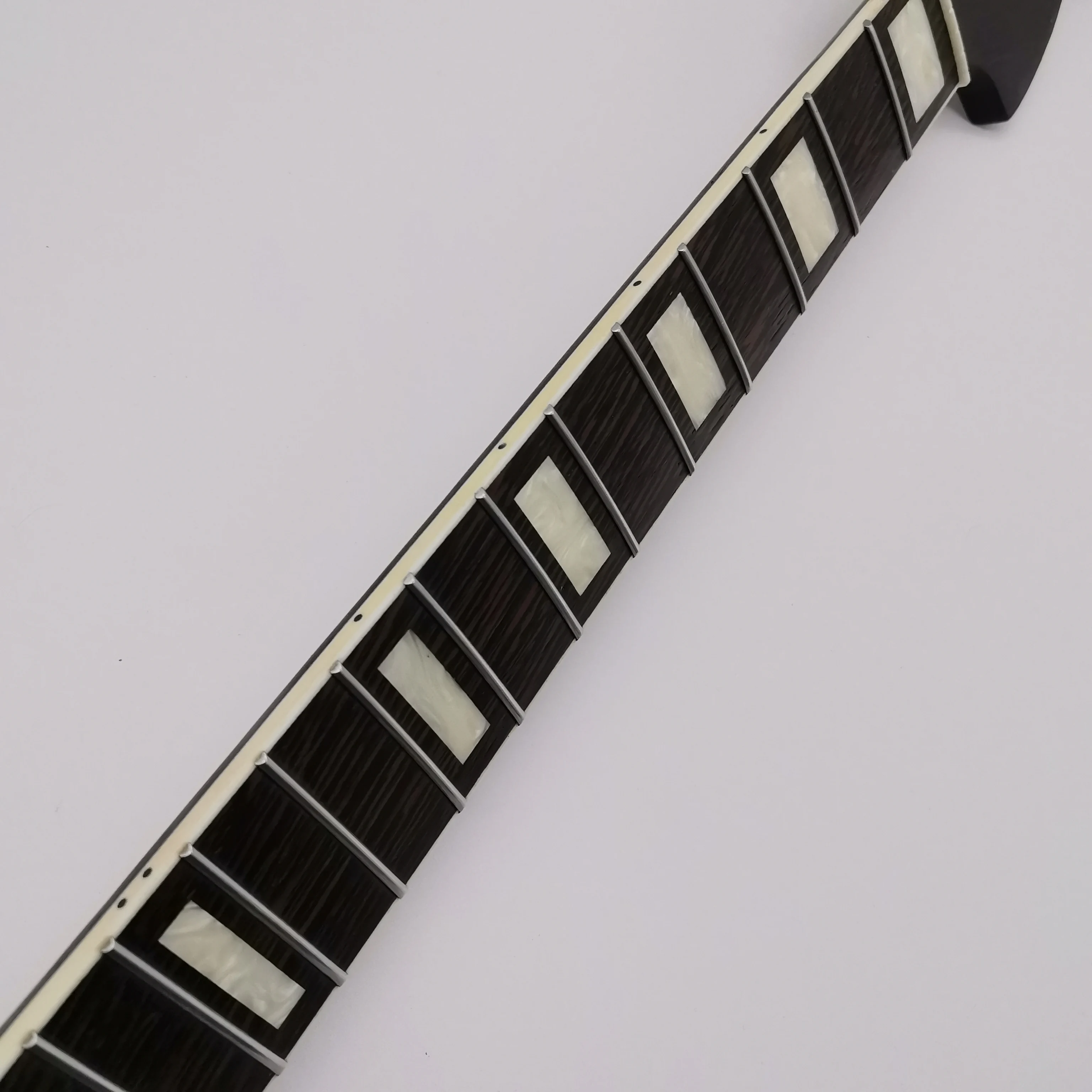 Wenge Electric Guitar Neck Big Headstock 22 Frets with Block Inlay & Fingerboard Binding Replacement Guitar Neck