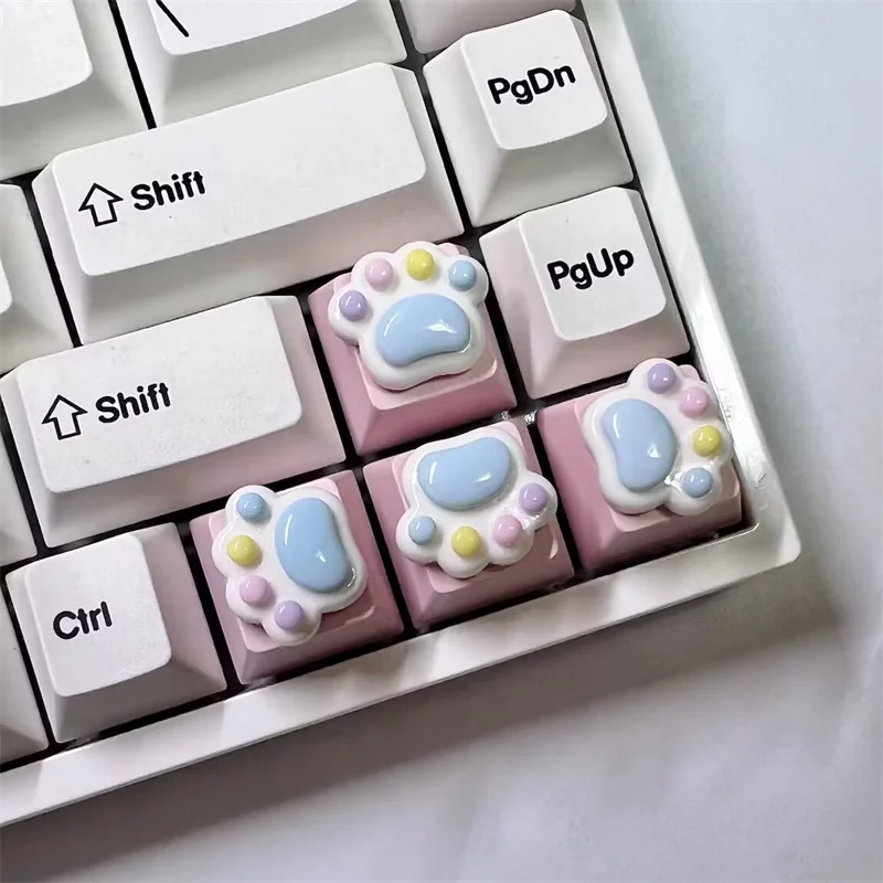 4 Arrow Keys Cat Paws Pad Mechanical Keyboard Keycap MX Switch Kawaii DIY Direction Key Custom Cherry OEM XDA Cute Cat Keycap