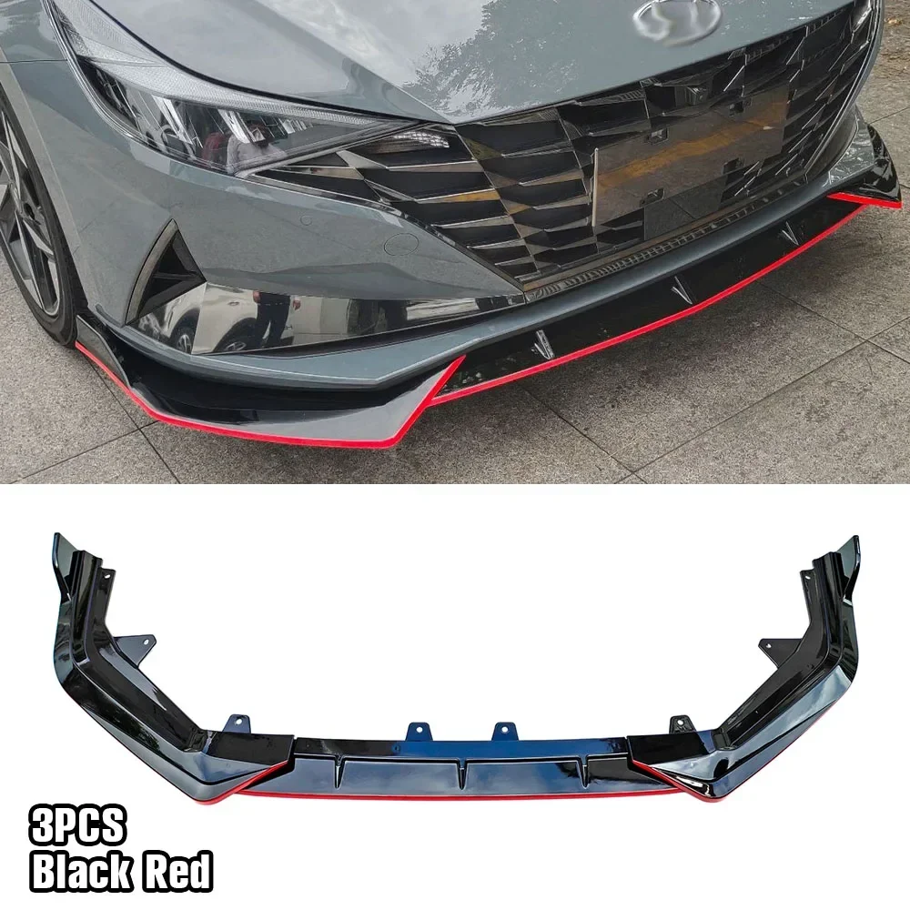 3PCS Front Bumper Lip Spoiler 4DR Sedan Side Splitter Body Kit Protector Guard Car Accessories For Honda Civic 2022 2023 11th