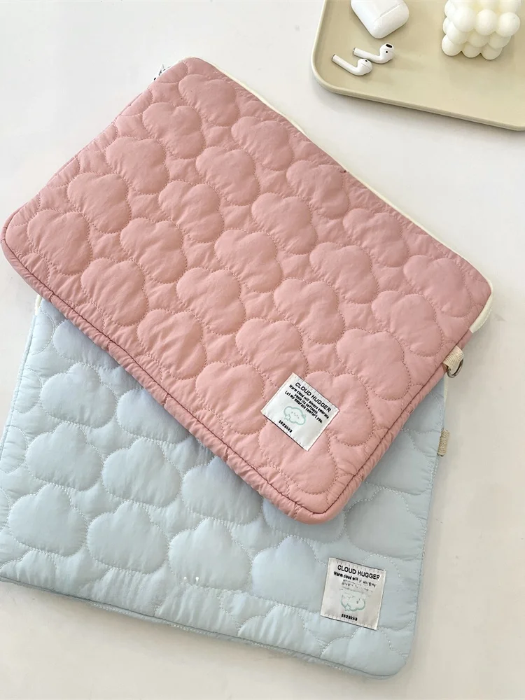 SOZAKKA – sac plus mignon pour tablette iPad, petit lapin nuage brodé, sac de rangement pour ordinateur portable 3/4 pouces, accessoires numériques