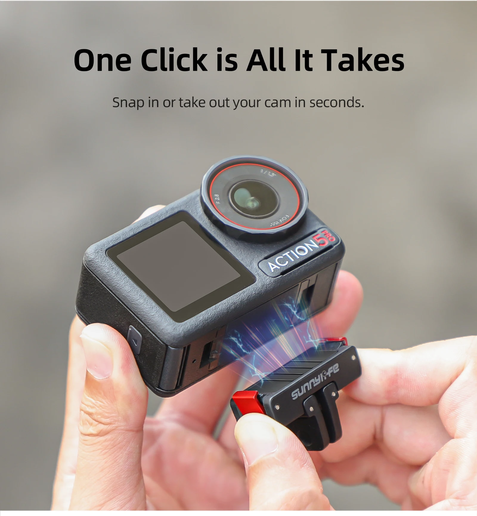 ل DJI Action 5 Pro محول مغناطيسي قابل للطي لوحة الإفراج السريع 1/4 موضوع منفذ عالمي ل DJI OSMO Nano/360/Action 4 3