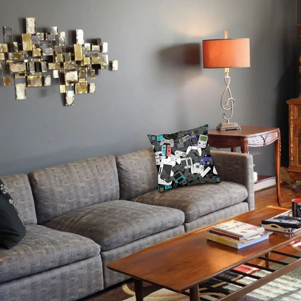 Gamer Controller All Throw Pillow Cover Throw Pillow Video Game Gaming Vintage Pillowcover Home Decor