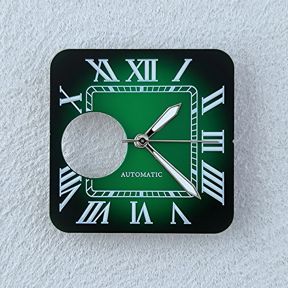 NH38-Zifferblatt, römische/arabische Ziffer, Herrenuhr, quadratisches Zifferblatt, Zifferblatt, individuelles Logo, passend für NH38-Uhrwerk, Uhrenzubehör