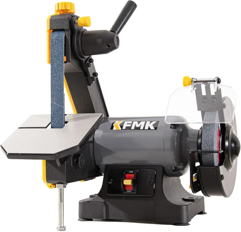 

High Speed 6" Bench Grinder 1"x30" Belt Sander Combo Bench Belt Sander Grinder for Metalworking Belt Grinder for Knife Making