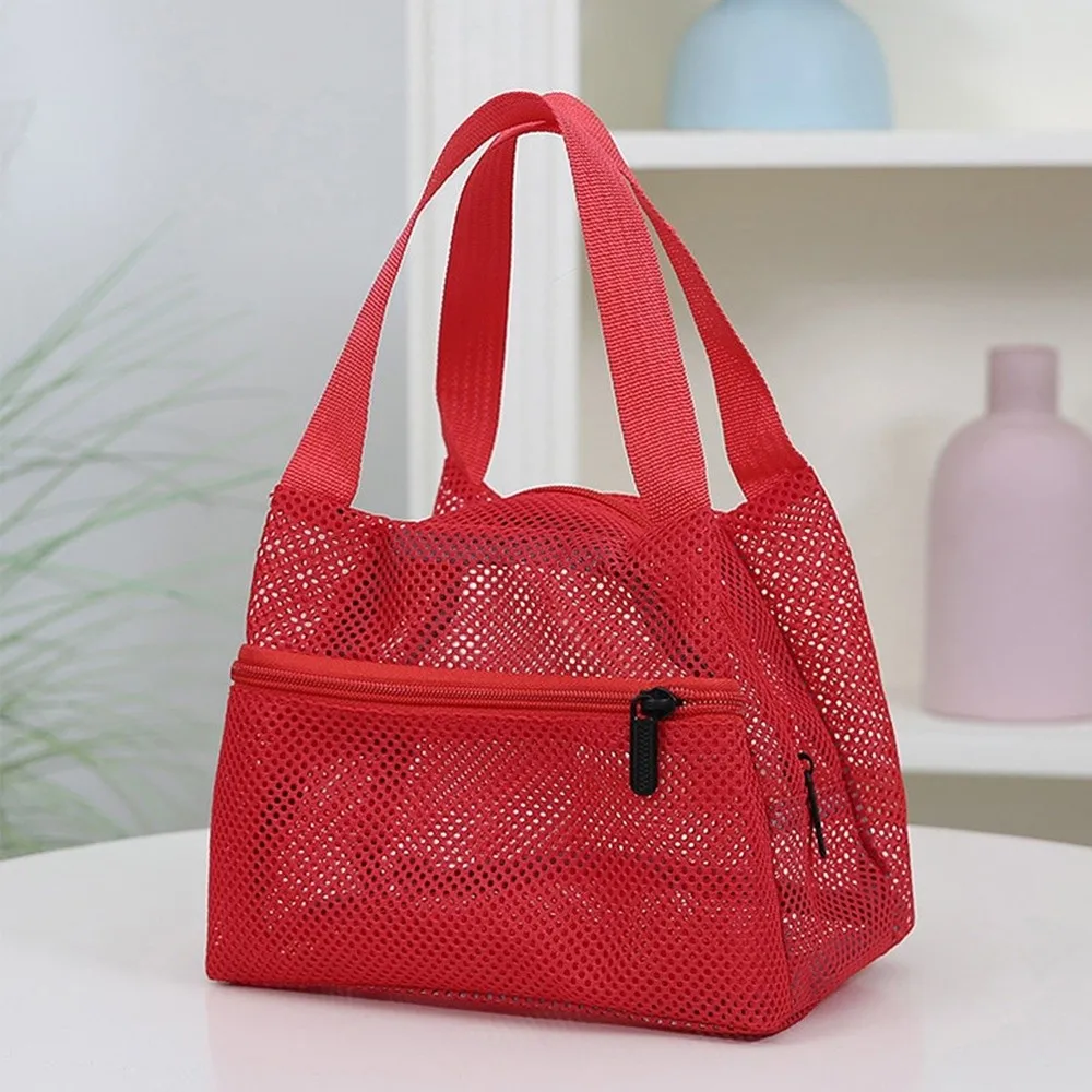 Tas Pantai Jaring Portabel Tas Kosmetik Mandi Kapasitas Besar Multifungsi Organizer Perlengkapan Mandi Tas Cuci Perjalanan Bening Gym