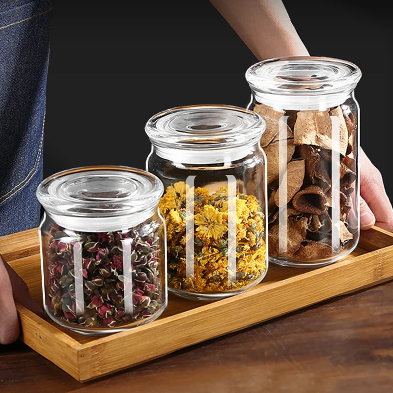 

Glass Tea Jar, Awakened Tea Sealed Jar Glass Empty Jar Medicinal Display Bottle Household Storage Bottle Portable Storage Bottle