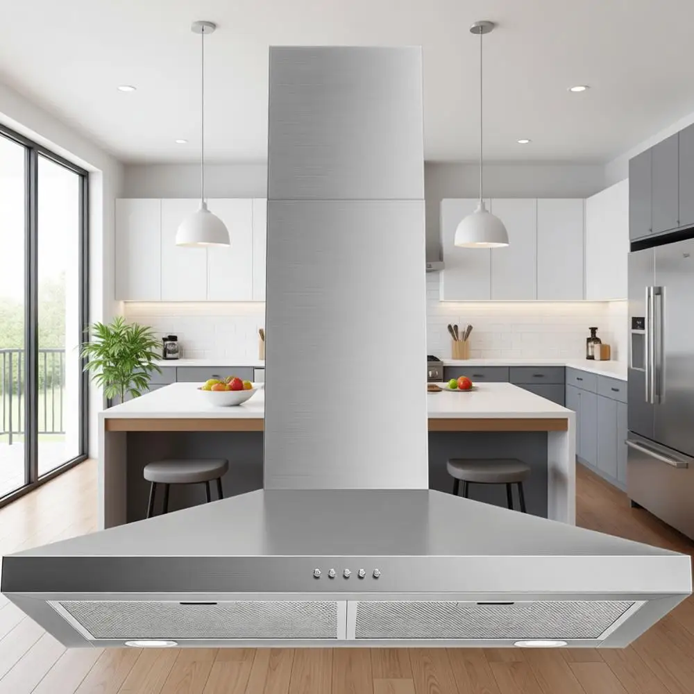 

30-дюймовая настенная вытяжка из нержавеющей стали с производительностью 450 CFM, 3 скоростями, канальная/конвертируемая, с алюминиевой сеткой и угольным фильтром