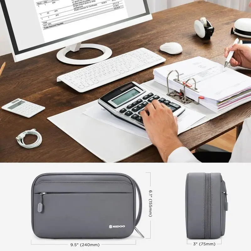 NIDOO Carrying Case Hard Shell Protective Laptop Bag For 13" 14" 15.6“ 16” Macbook Notebook Waterproof Shockproof Computer Bag