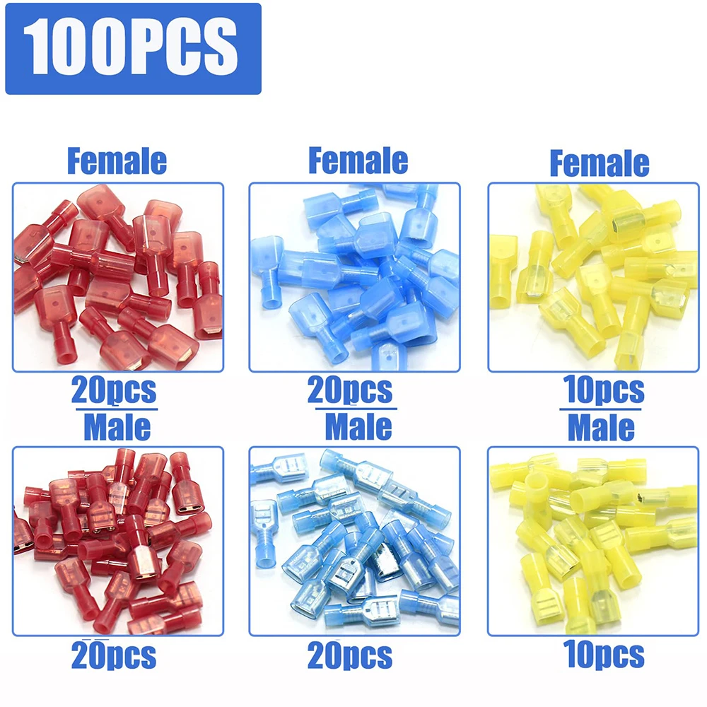 Nylon Spaten Connector Kit Crimpen Werkzeug Schnell Trennen Enden Elektrische Automotive Isolierte Männlich Weiblich Draht Crimp Terminal – Detail 2