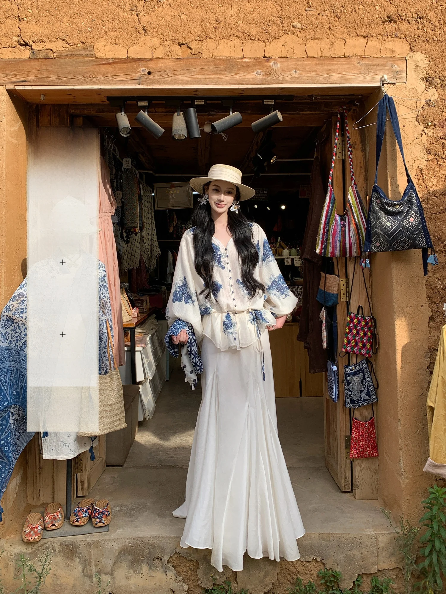 

Новая женская летняя рубашка в китайском стиле свободного кроя с длинным рукавом из льна, тонкая, с V-образным вырезом, повседневная, дышащая, комфортная