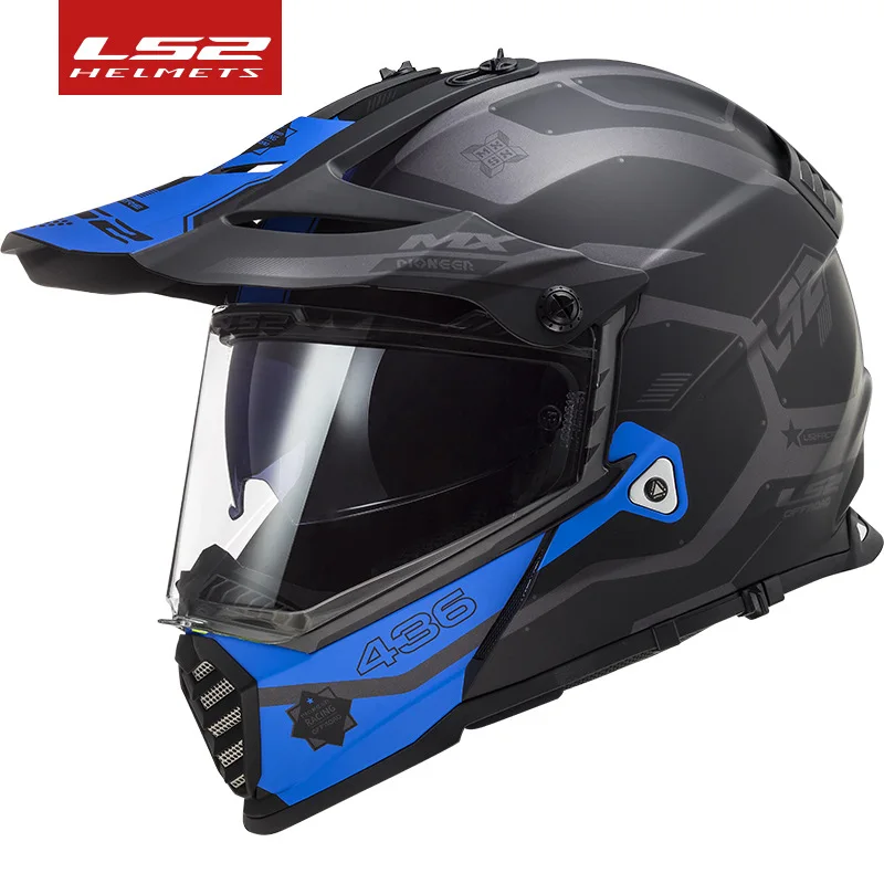 Original LS2 MX436 Motorcycle Helmet Four Seasons Anti-Fog Double Lens ATV Downhill Off-Road Capacetes Rally Motocross Casco