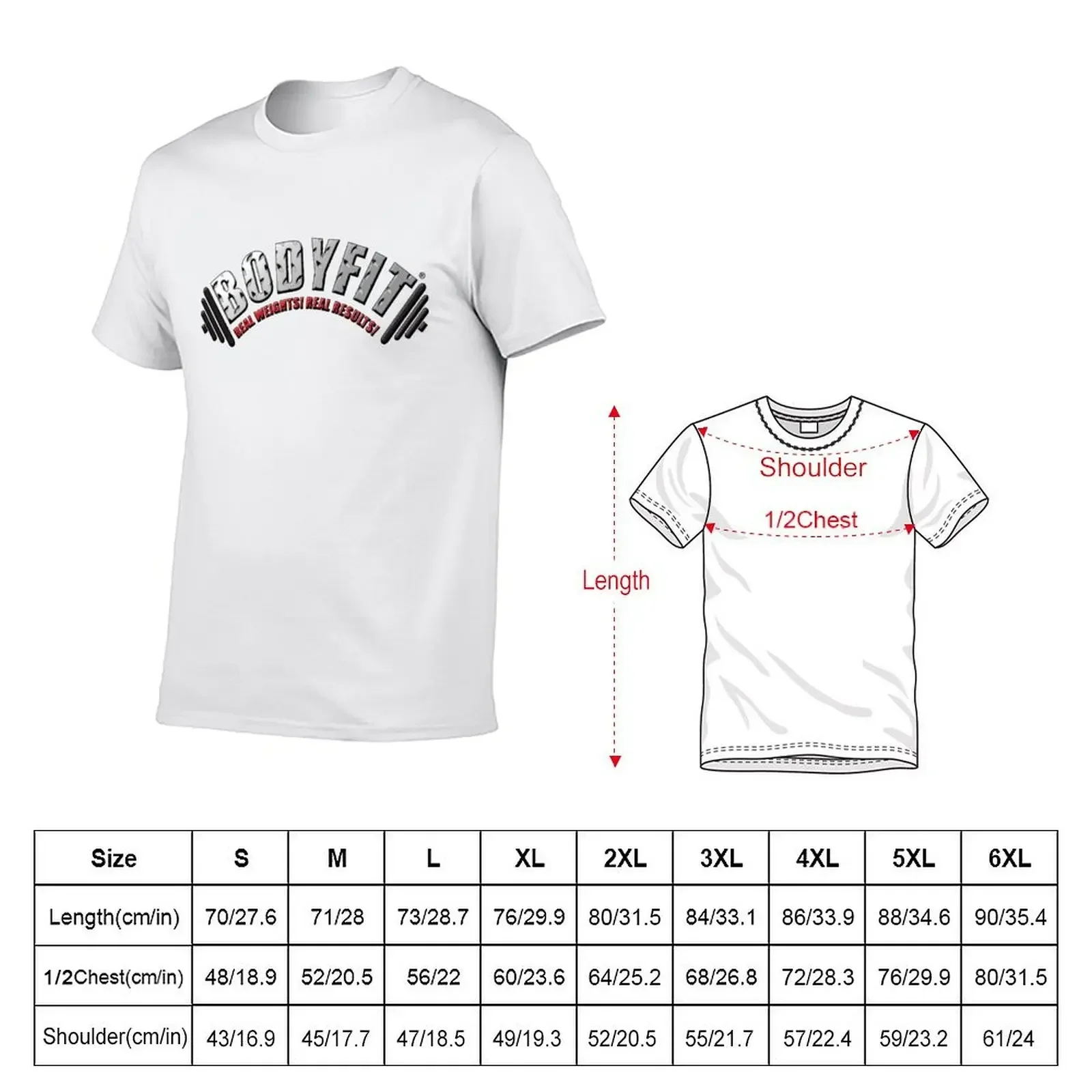 BODYFIT Diamond Plate Real Weights Real Results Logo T-Shirt custom t shirt oversized shirts graphic tees sweat shirts, men