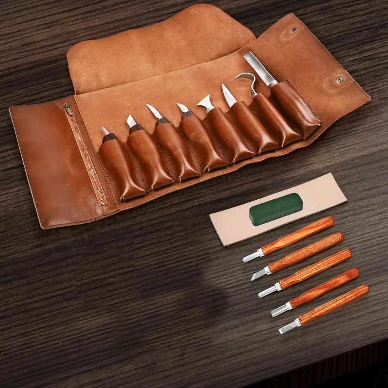 Wood Carving Chisel Set, Handmade Sharp Blade, High Carbon Steel, For Woodworking DIY Craft, Wood Sculpting Tool