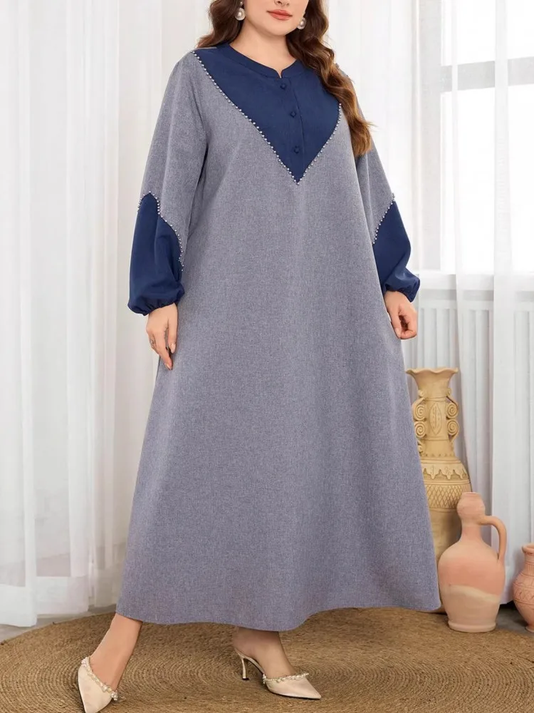 

L-4XL Plus Size Clothes Dresses Women Robes Spring Summer Long Sleeve Street Style Casual 3XL 4XL Big Size Maxi Dress Oversized