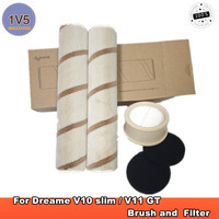 Original Double Rolling Brush for Dreame V12slim / V11 GT Handheld Vacuum Cleaner Roll brush and filter Accessories