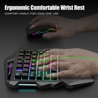 One Hand Wireless Gaming Keyboard RGB Backlit Portable Mini Keyboard Game Controller for PC PS4 Xbox Gamer