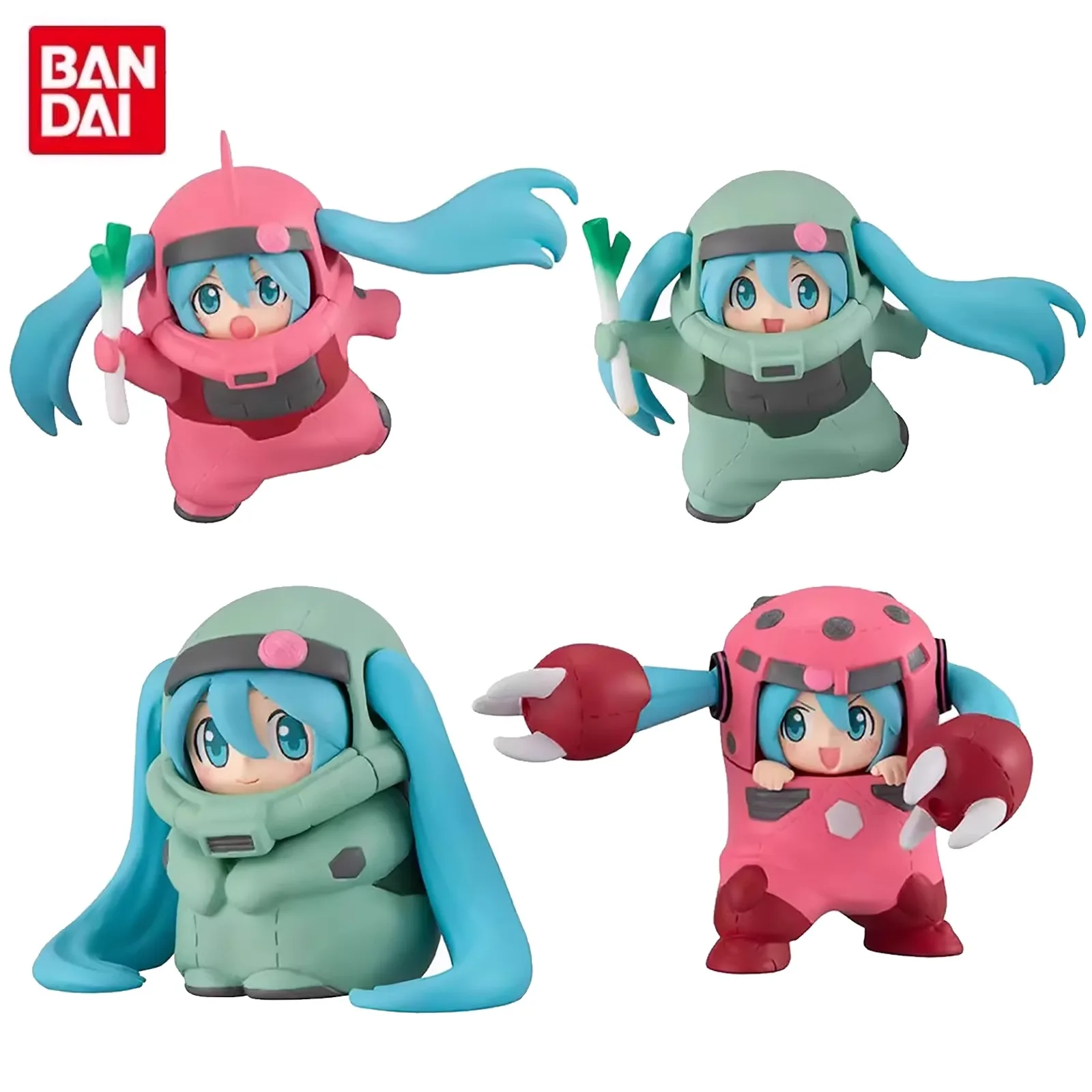 

BANDAI в наличии, оригинальные Gundam Hatsune Miku Gashapon, юбилейные аниме-фигурки, экшн-модель, игрушки