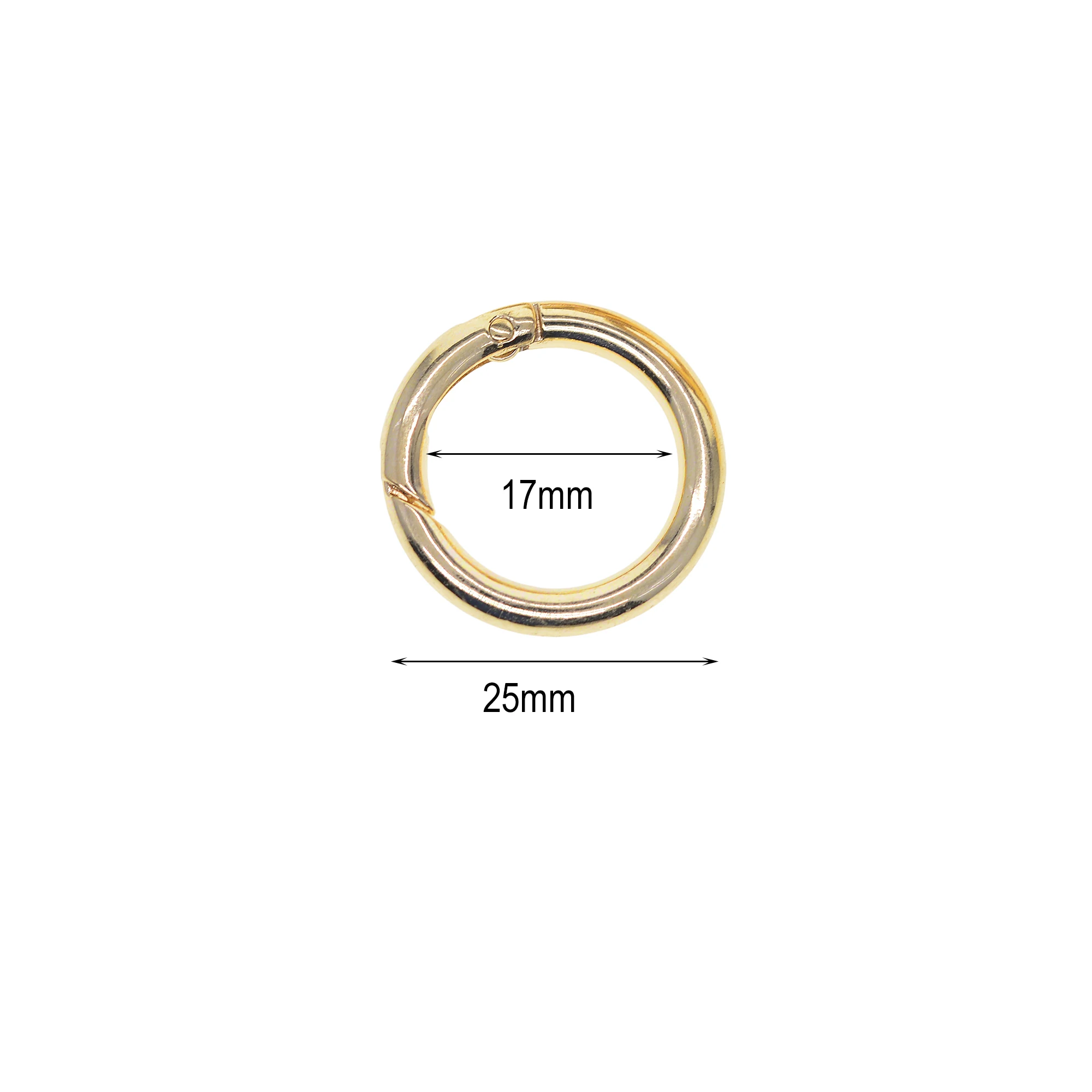 10 pcs 1 inch Snap Spring Round circle O carabiner  Light Gold