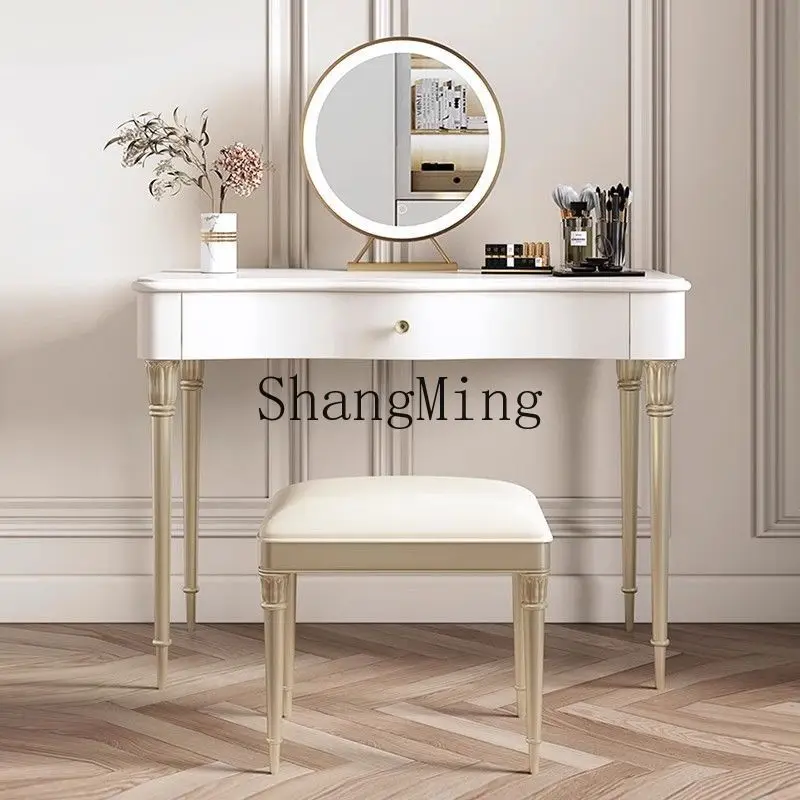 

CL solid wood dresser bedroom wind small apartment dresser white makeup table stool home furniture set