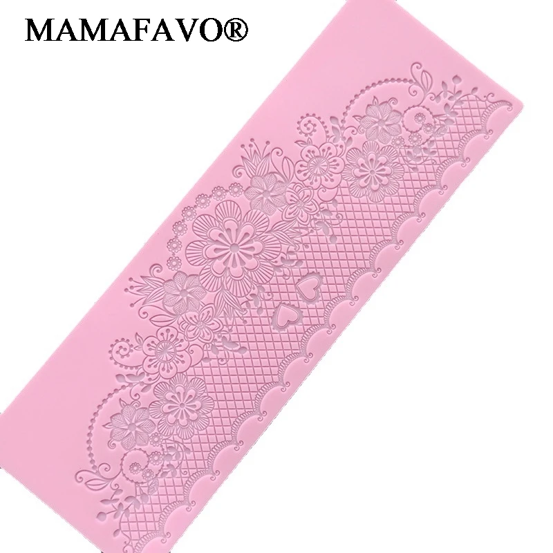 Crown Flower Cake Lace Mat Silicone Mold Fondant Sugar Lace Mat Moulds Fondant Decorating Tools Bakery Stencil M664