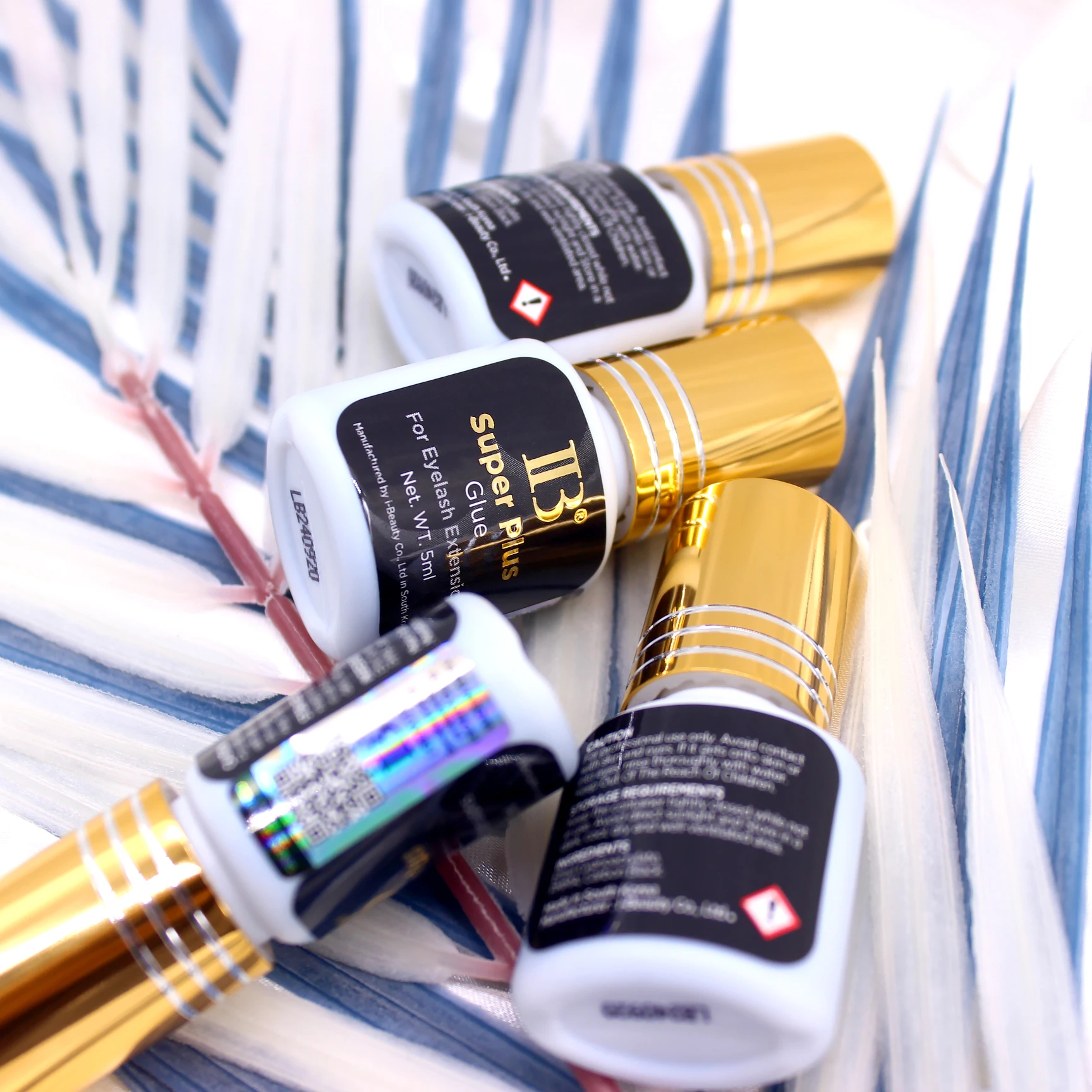 2 Bottles IBeauty Super Plus IB Glue Fake Eyelash Extension Korea 1s Fast Dry Long Lasting Makeup Tools Adhesive Supplies Golden