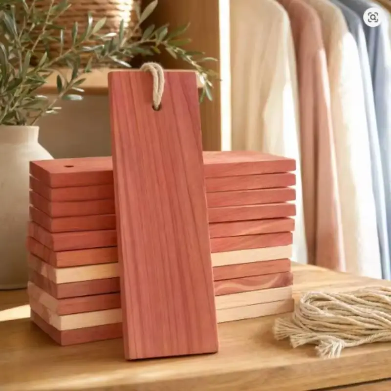 1Pcs Cedar Wood Blocks Wardrobe Hanging Drawer Clothes Fresh Scent Natural Odor Insect Repellent Cedar Planks