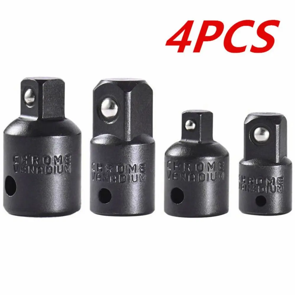 4PCS 1/2 3/8 1/4 Inch Impact Socket Adapter Chrome Vanadium Steel Tool Accessories Reducer Set Portable Durable Wrench Adapter