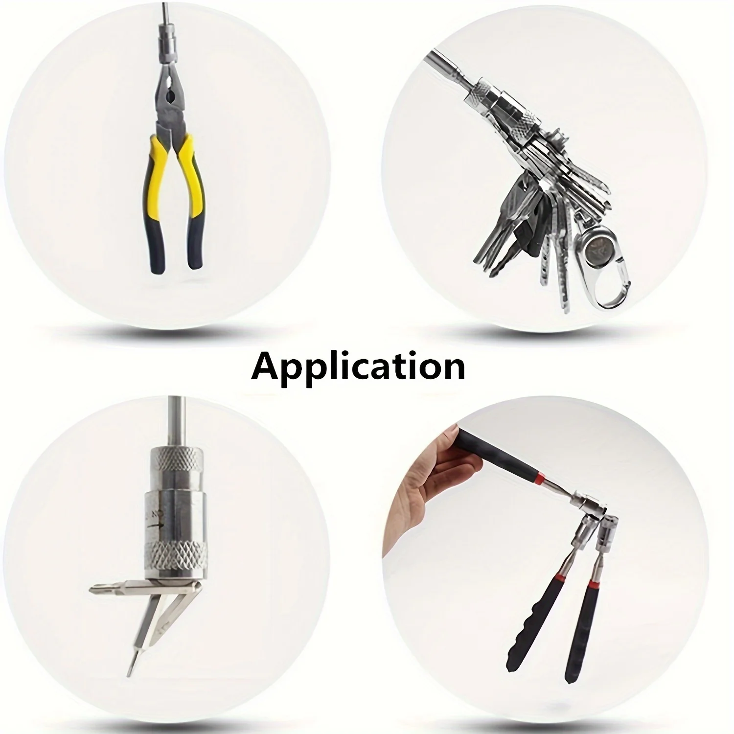 1pc Portable Magnetic Pick Up Tool Extendable Telescopic LED Torch Magnet Rod For Repairing Shop