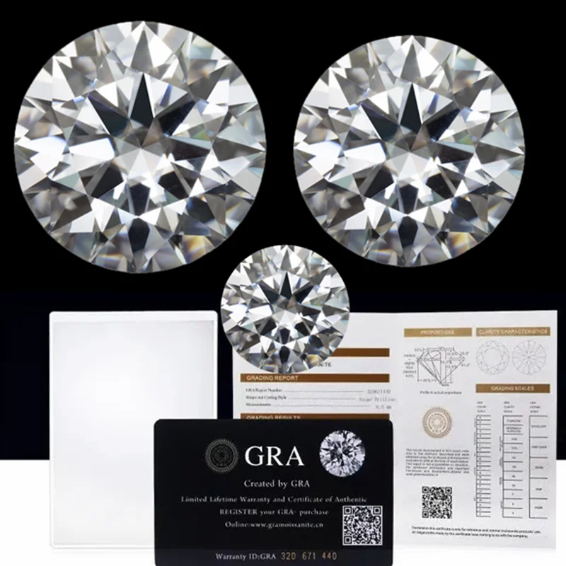 

Loose Moissanite Diamonds VVS D Color Gemstones Round Excellent Cut For Jewelry Making Charms Stone