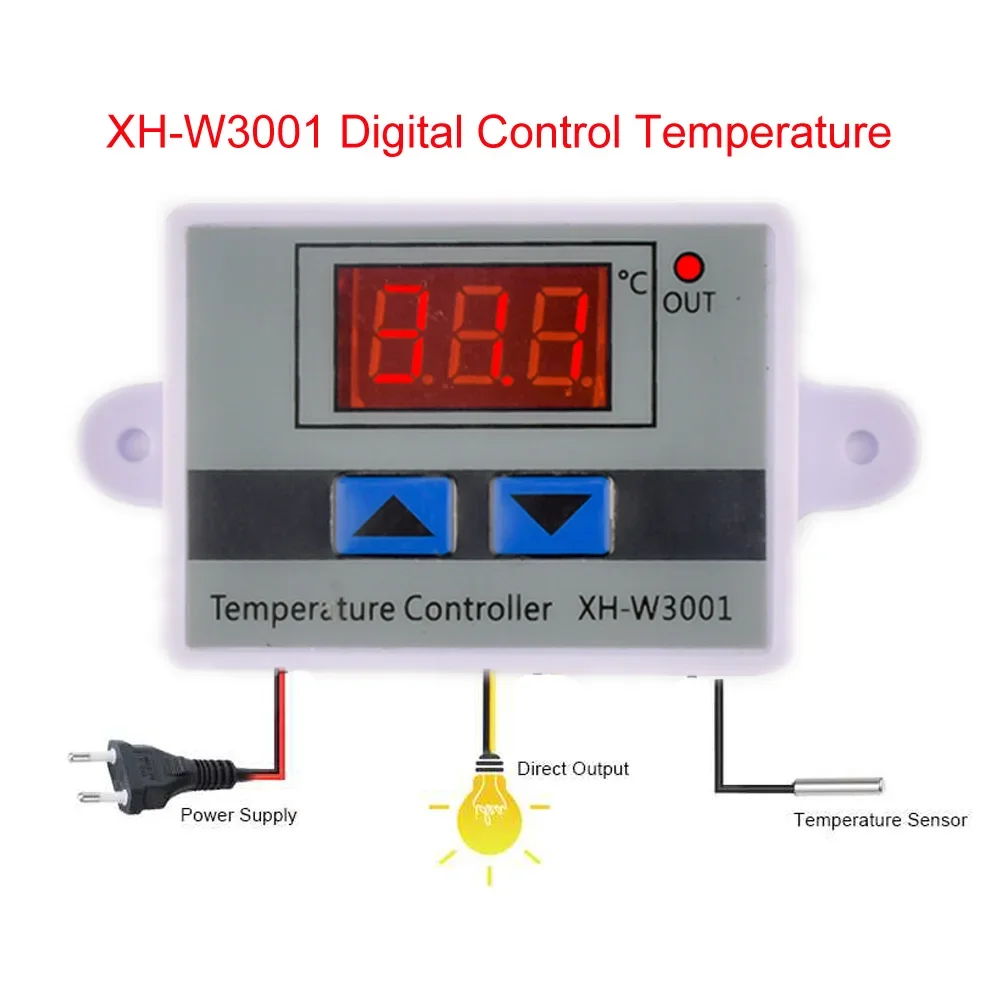 Régulateur de température numérique pour aquarium, thermostat, thermorégulateur, incubateur, chauffe-eau, Sotchi, W3001, 110V, 220V, 12V, 24V