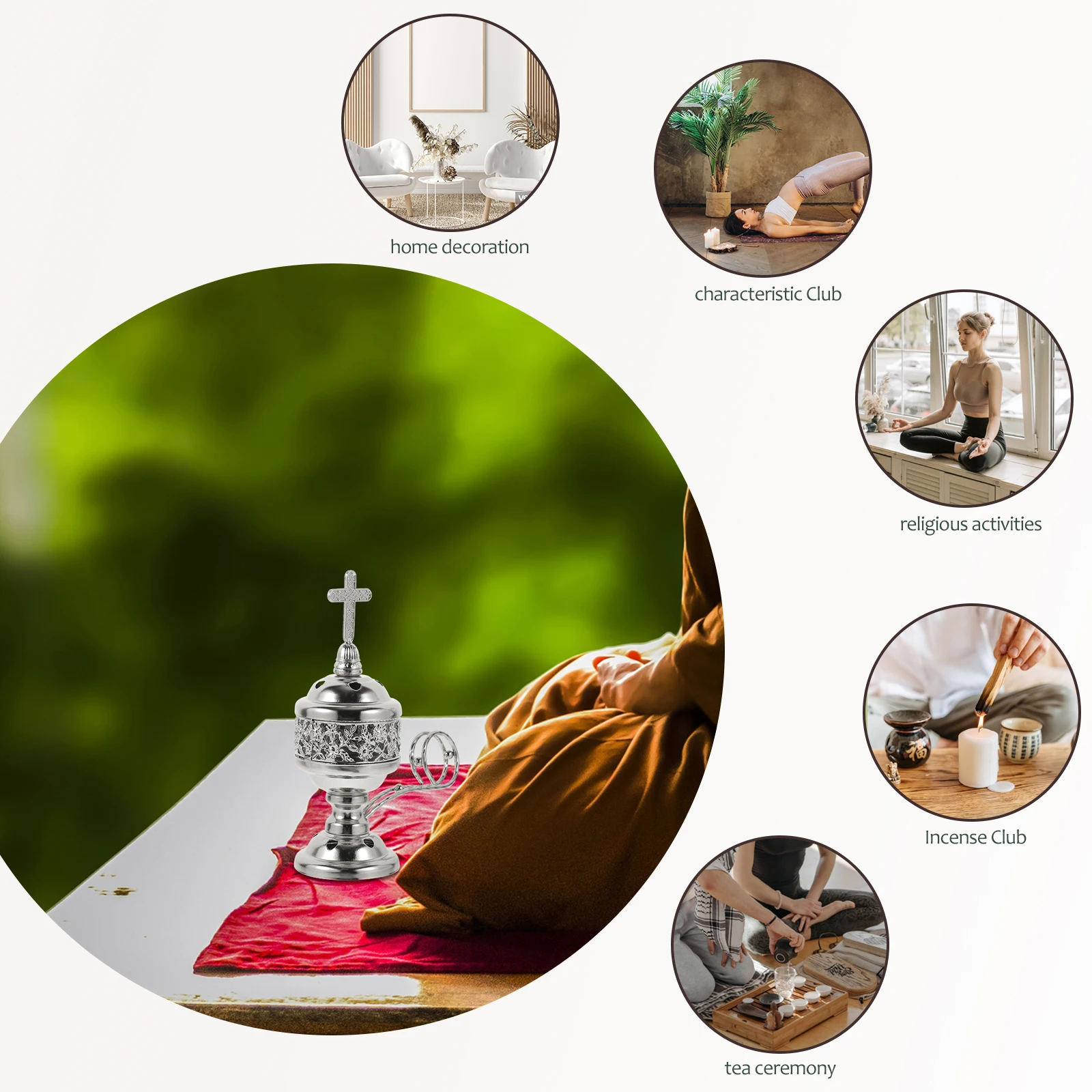 Metal Incense Burner Small Vintage Censer For Home Decor Desktop Aroma Burner Household Incense Holder Retro Style