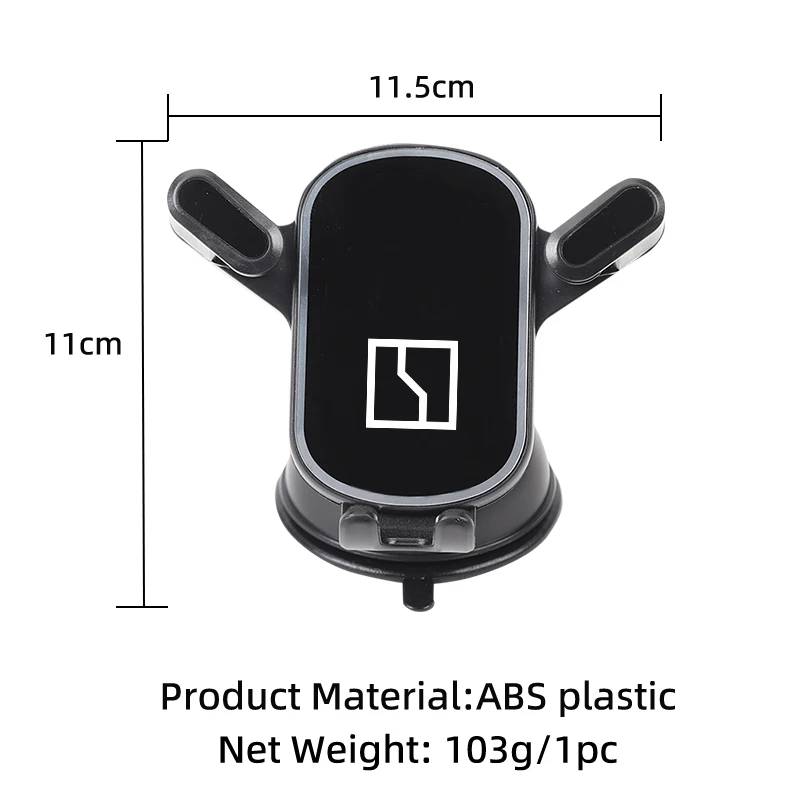 Car Gravity Phone Holder Suction Cup Base Phone Stand With Hook Accessories For Zeekr 001 FR 007GT EX1E MIX X 007 009 7X 5