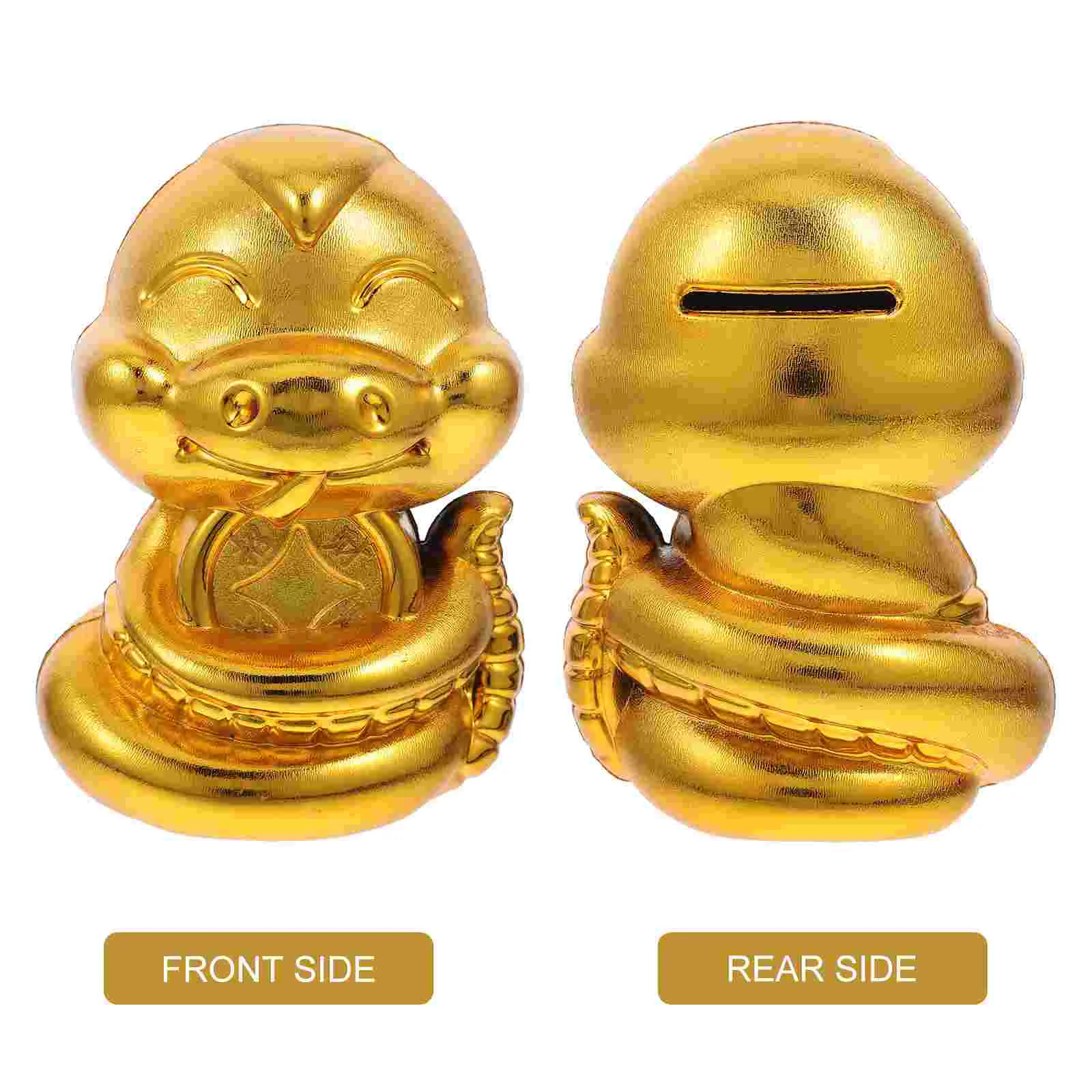 Snake Money Bank Zodiac Snake Coin Box Feng Shui Golden Snake Figurine Year of the Snake Piggy Bank Chinese Zodiac Snake Statue