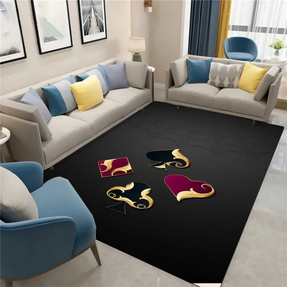 Ace of Hearts Playing Card Pattern Carpet Living Room Bedroom Bedside Sofa Area Carpet Soft Indoor Floor Mat Home Decor INS