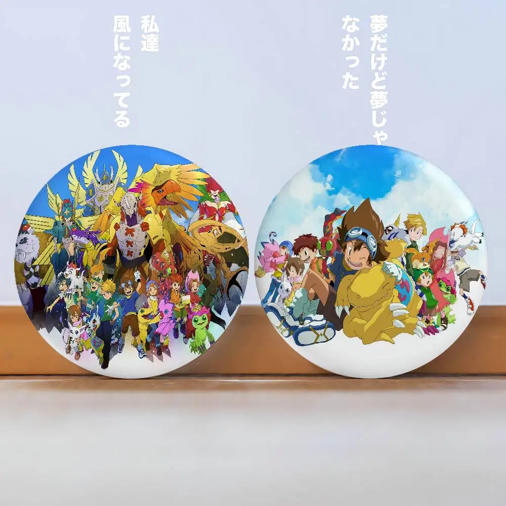 Anime D-Digimon Badges Peripheral Lapel Pins Tinplate Round Brooch For Shoulder Bag Accessories Souvenir Gifts