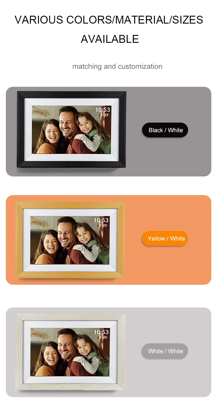 15.6 Inch 1920x1080 IPS Wall Digital WiFi Photo Frame with Video Playback Clock MP3 Waterfall Motion Pictures
