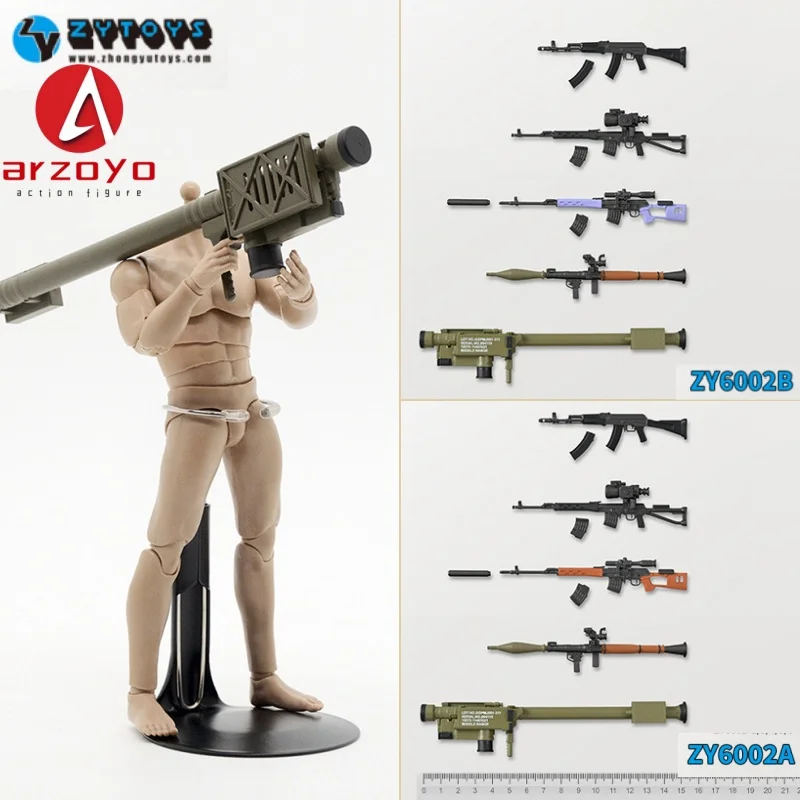 

ZYTOYS ZY6002 1/12 Soldier AK74M Purple SVD FIM-92 RPG-7 Gun Model Accessories For 6'' Action Figure Body Collection